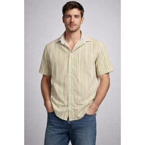U.S. Polo Assn Mens Striped Short Sleeve Button Up Shirt M Casual Summer